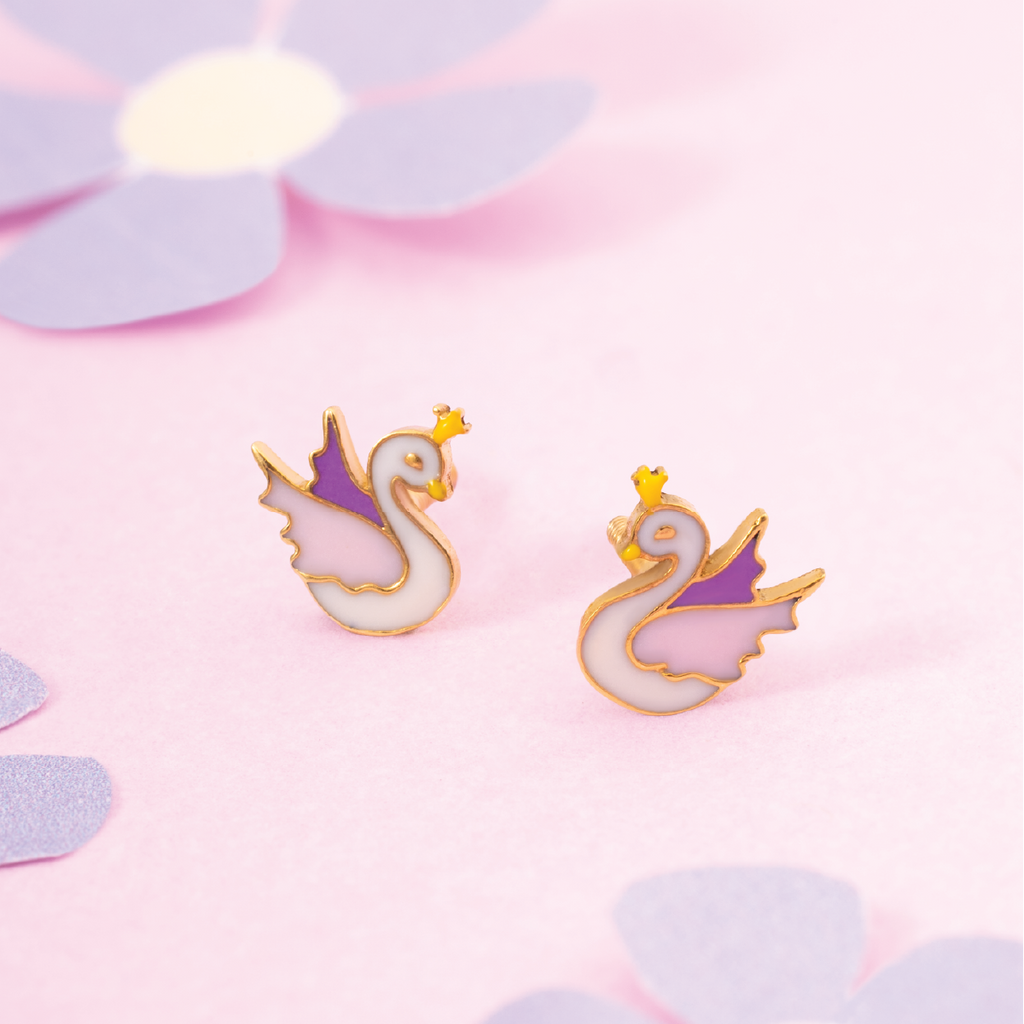 Sparkling Swans Studs