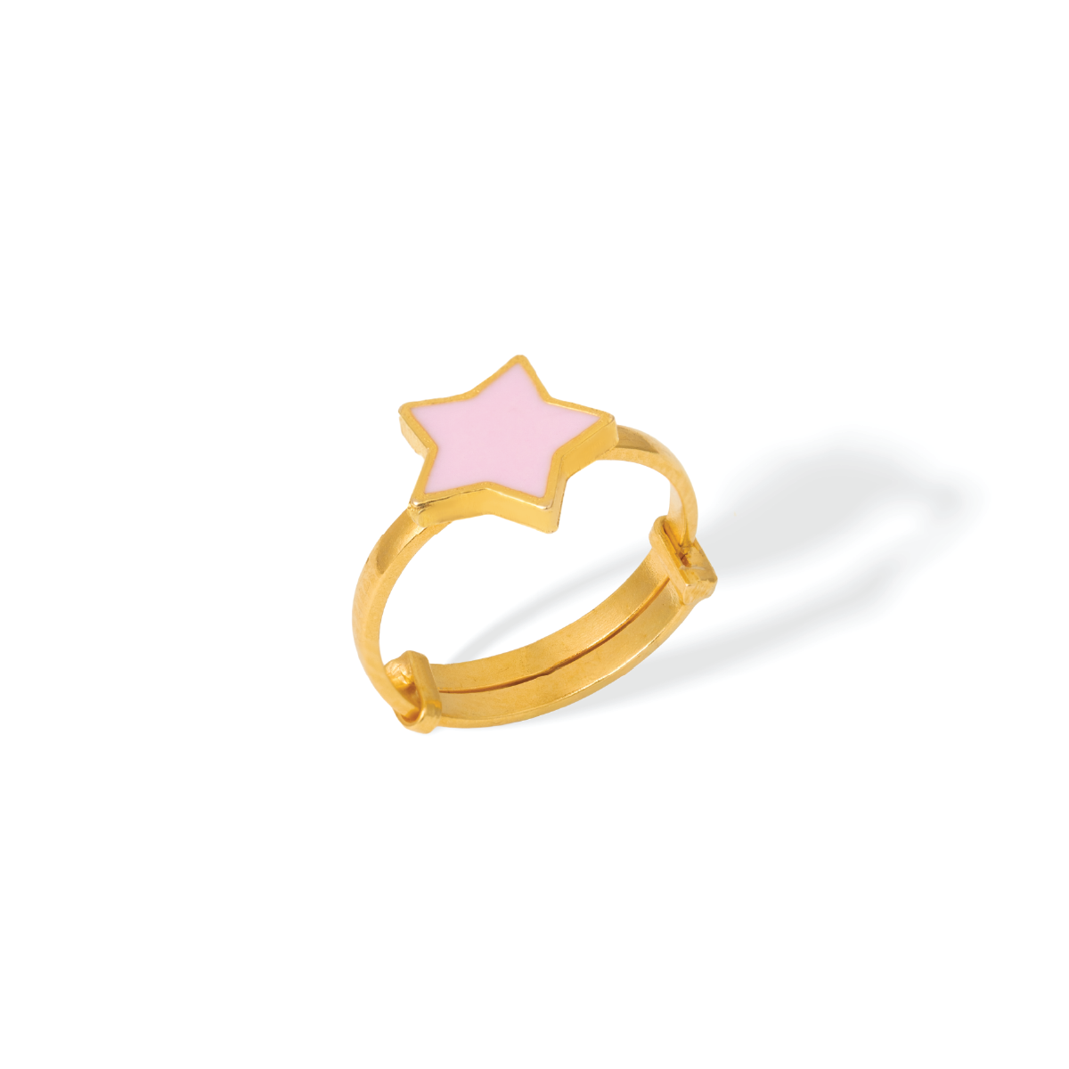 Solid Gold Pink Star Ring for Kids | BIS Hallmarked | Tiny Jewels